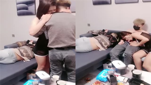 醉酒丈夫旁，风骚嫂子勾引小叔子激情啪啪